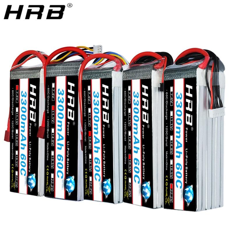 HRB 2S 7.4V 11.1V Lipo Battery - 3300mah T Deans 60C XT60 3S 3.7V RC Quadcopter FPV Airplane Car Parts 14.8V 18.5V 22.2V 4S 5S 6S