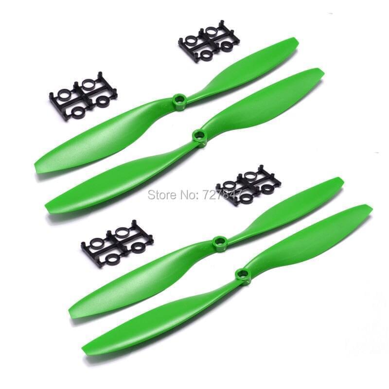 1045 Propellers - 2 pairs 10'' Blade Propeller RC 4-axis X-axis Aircraft UFO Airplane quadcopter Green 2 1045 Propellers - 2 pairs 10'' Blade Propeller RC 4-axis X-axis Aircraft UFO Airplane quadcopter Green - Image 2
