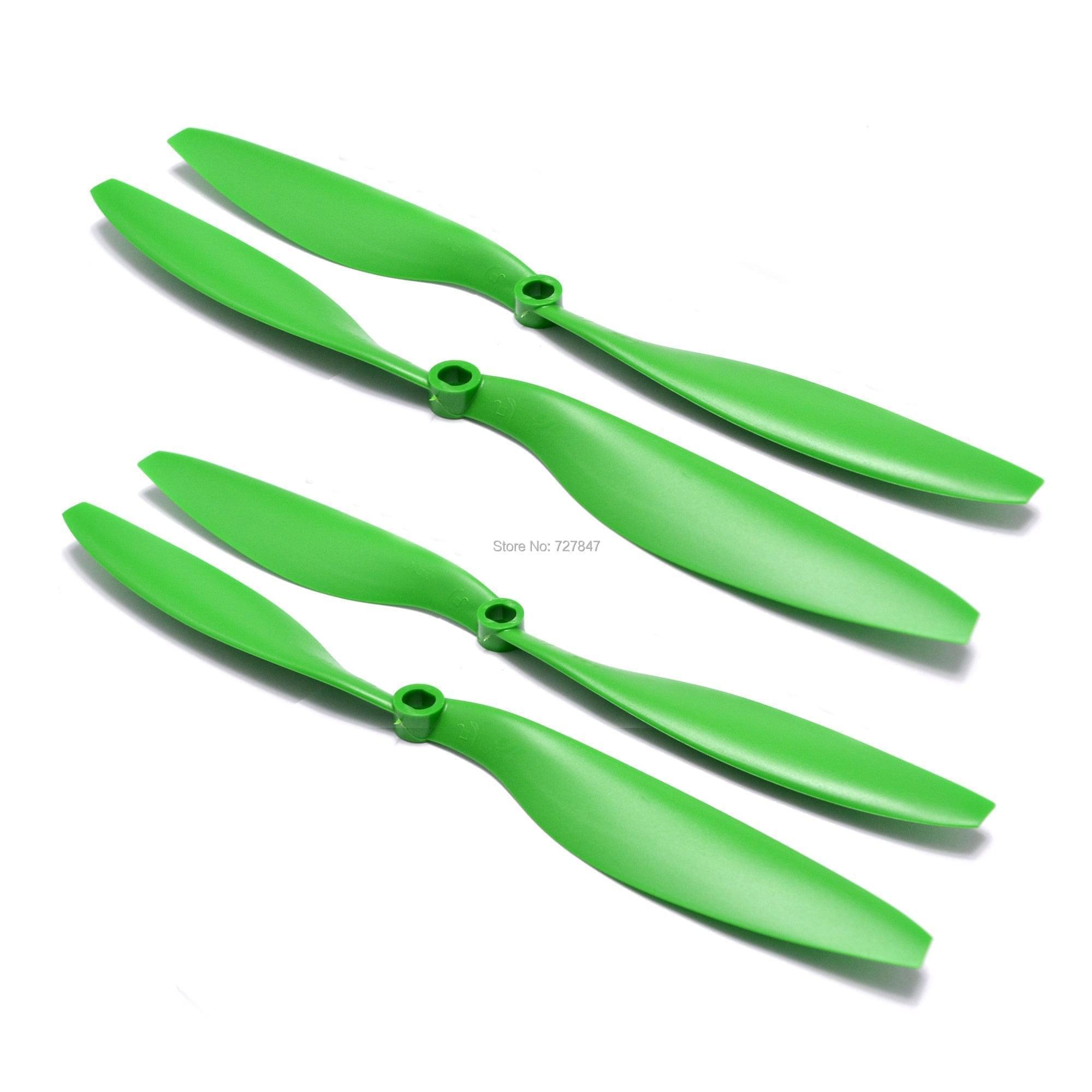 1045 Propellers - 2 pairs 10'' Blade Propeller RC 4-axis X-axis Aircraft UFO Airplane quadcopter Green