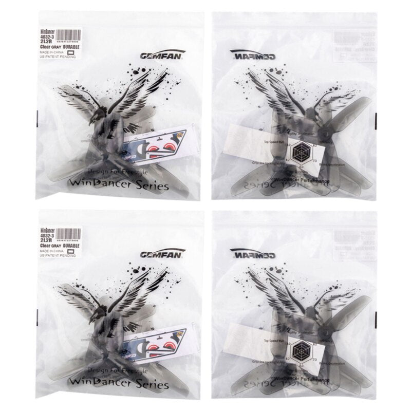8/12Pairs Gemfan WinDancer 4032-Blade Propeller - PC 4inch CW/CCW FPV Props For RC FPV 4" Racing Drone Quadcopter Original 11 8/12Pairs Gemfan WinDancer 4032-Blade Propeller - PC 4inch CW/CCW FPV Props For RC FPV 4" Racing Drone Quadcopter Original - Image 11