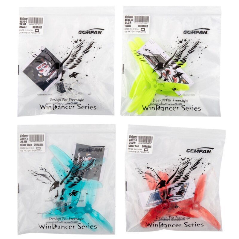 8/12Pairs Gemfan WinDancer 4032-Blade Propeller - PC 4inch CW/CCW FPV Props For RC FPV 4" Racing Drone Quadcopter Original 5 8/12Pairs Gemfan WinDancer 4032-Blade Propeller - PC 4inch CW/CCW FPV Props For RC FPV 4" Racing Drone Quadcopter Original - Image 5