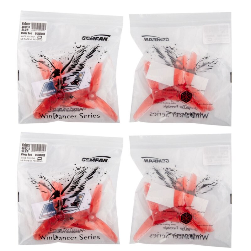 8/12Pairs Gemfan WinDancer 4032-Blade Propeller - PC 4inch CW/CCW FPV Props For RC FPV 4" Racing Drone Quadcopter Original 3 8/12Pairs Gemfan WinDancer 4032-Blade Propeller - PC 4inch CW/CCW FPV Props For RC FPV 4" Racing Drone Quadcopter Original - Image 3