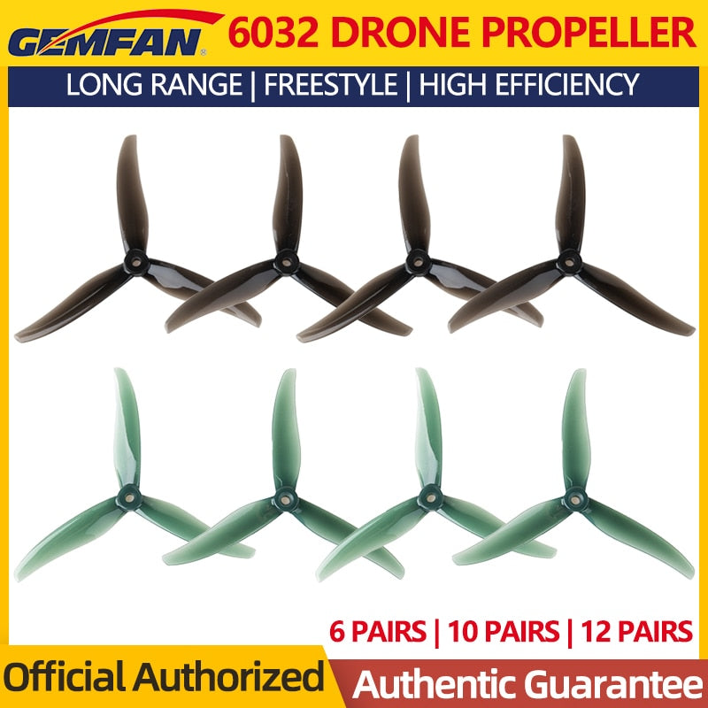 12PAIRS GEMFAN Freestyle 6032 6X3.2X3 3-Blade Propeller - For RC FPV 6inch Drone BOB57 Cinematic Long Range & Freestyle Quadcopter 3 12PAIRS GEMFAN Freestyle 6032 6X3.2X3 3-Blade Propeller - For RC FPV 6inch Drone BOB57 Cinematic Long Range & Freestyle Quadcopter — изображение 3