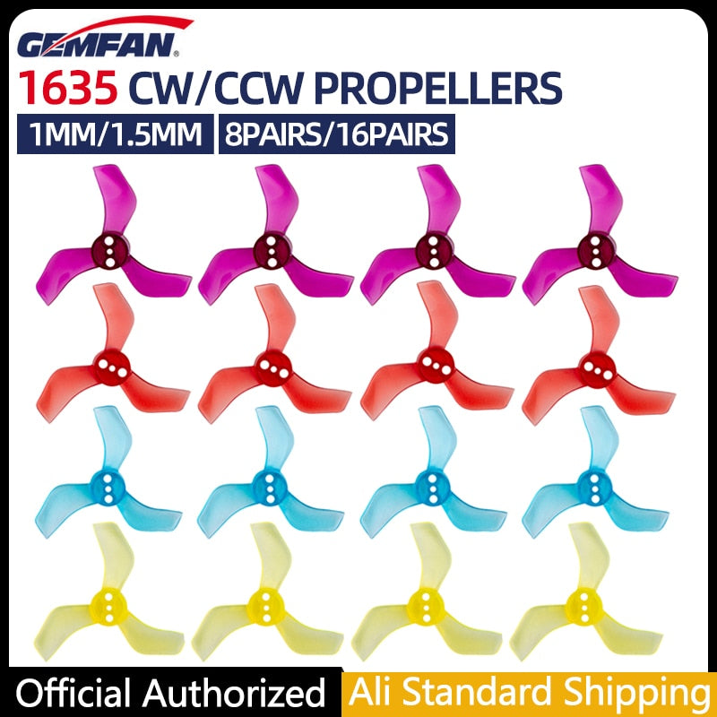 8/16 Pairs Gemfan 1635 1.6X3.5X3 3-Blade PC Propeller - 1mm 1.5mm 40mm CW/CCW For FPV Racing Brushless Tinywhoop Drones 1103 1105 2 8/16 Pairs Gemfan 1635 1.6X3.5X3 3-Blade PC Propeller - 1mm 1.5mm 40mm CW/CCW For FPV Racing Brushless Tinywhoop Drones 1103 1105 - Image 2