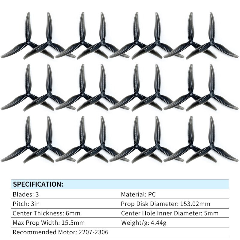 4/8/12 Pairs Gemfan Freestyle 6030 Propeller - 6inch 3 Blade Tri-blade Props CW CCW 2207-2306 Brushless Motor FPV Drone Quadcopter 10 4/8/12 Pairs Gemfan Freestyle 6030 Propeller - 6inch 3 Blade Tri-blade Props CW CCW 2207-2306 Brushless Motor FPV Drone Quadcopter - Image 10
