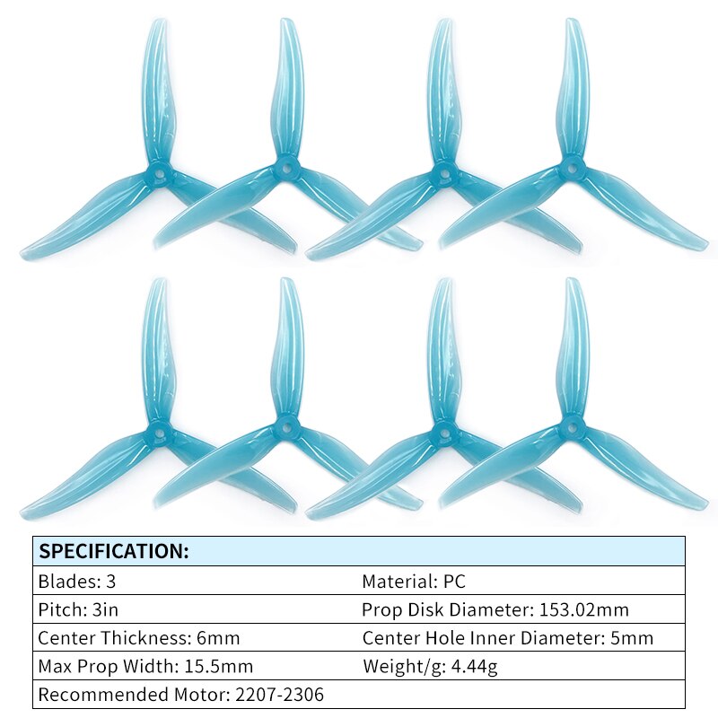 4/8/12 Pairs Gemfan Freestyle 6030 Propeller - 6inch 3 Blade Tri-blade Props CW CCW 2207-2306 Brushless Motor FPV Drone Quadcopter 5 4/8/12 Pairs Gemfan Freestyle 6030 Propeller - 6inch 3 Blade Tri-blade Props CW CCW 2207-2306 Brushless Motor FPV Drone Quadcopter - Image 5