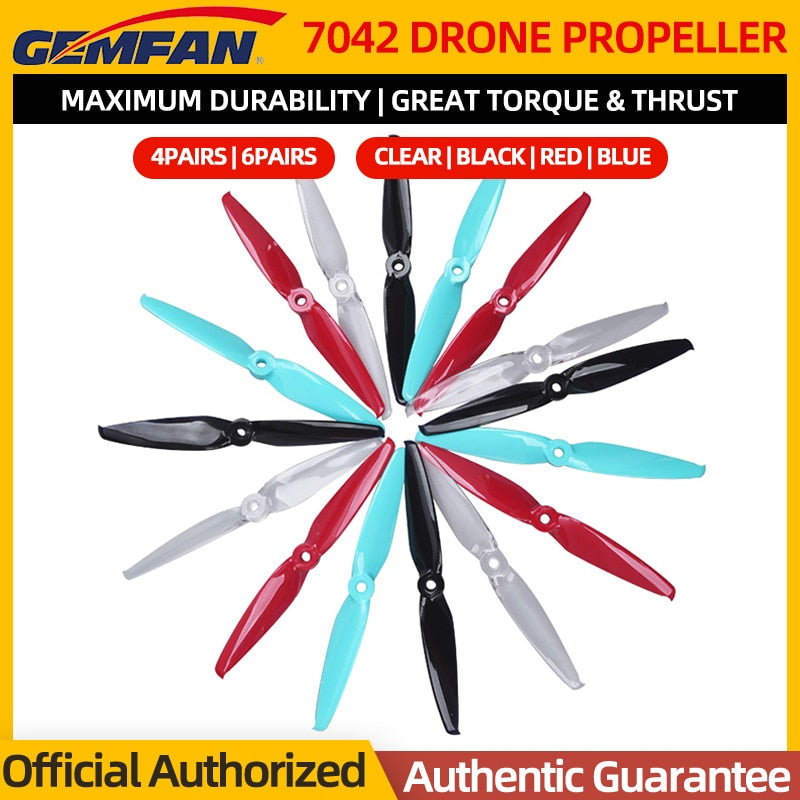 4/6 Pairs Gemfan Flash 7042 Propeller - 7X4.2 7inch PC 2-blade Props For RC FPV Freestyle Racing Drone Quadcopter Long Range 3 4/6 Pairs Gemfan Flash 7042 Propeller - 7X4.2 7inch PC 2-blade Props For RC FPV Freestyle Racing Drone Quadcopter Long Range - Image 3