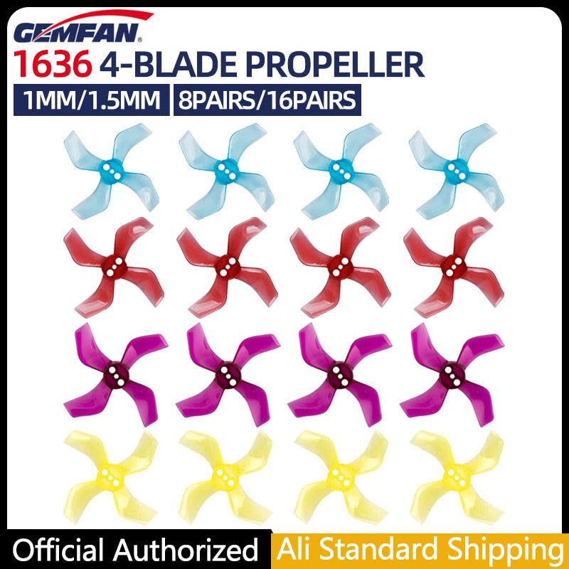 8/16 Pairs Gemfan 1636 1.6X3.6X4 4-Blade PC Propeller - 1mm/1.5mm Hole For RC FPV Racing Freestyle Geprc TinyGo Tinywhoop Drone 2 8/16 Pairs Gemfan 1636 1.6X3.6X4 4-Blade PC Propeller - 1mm/1.5mm Hole For RC FPV Racing Freestyle Geprc TinyGo Tinywhoop Drone - Image 2