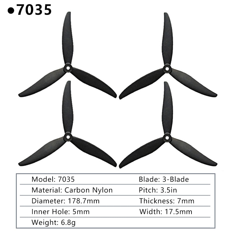 2PAIRS GEMFAN Drone Propeller Cinelifter 3 Blade Props - CW/CCW 7035 7037 8040 8060 9045 1050 Efficient 3-Blades For RC FPV Drone 4 2PAIRS GEMFAN Drone Propeller Cinelifter 3 Blade Props - CW/CCW 7035 7037 8040 8060 9045 1050 Efficient 3-Blades For RC FPV Drone — изображение 4