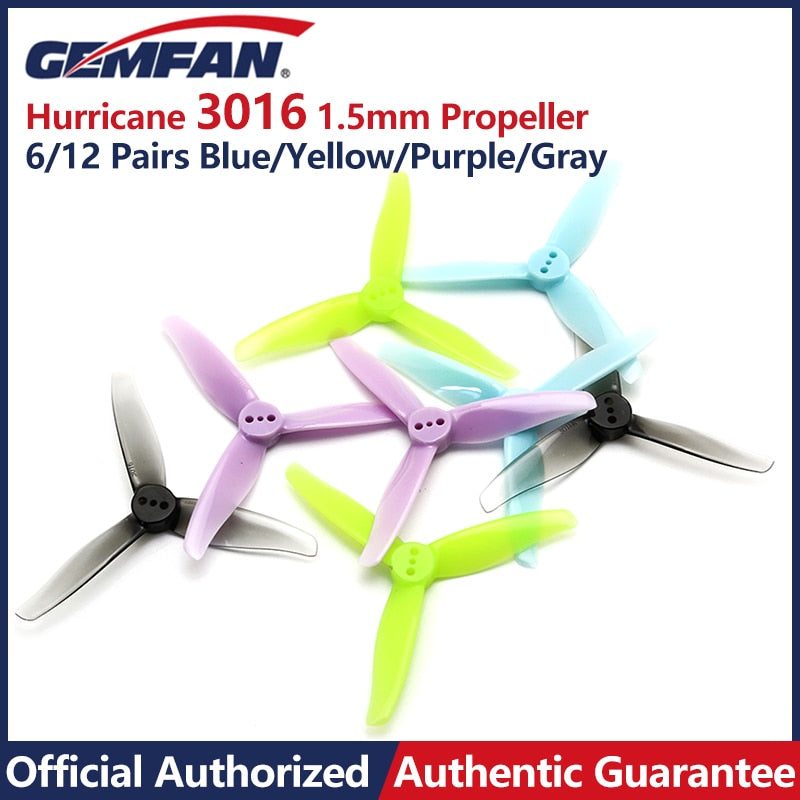 6/12 Pairs Gemfan Hurricane 3016 Propeller - 3 Inch Blade 1.5mm Hole CW CCW Props FPV DarwinFPV Cinewhoop Racing Drone Quadcopter 2 6/12 Pairs Gemfan Hurricane 3016 Propeller - 3 Inch Blade 1.5mm Hole CW CCW Props FPV DarwinFPV Cinewhoop Racing Drone Quadcopter - Image 2