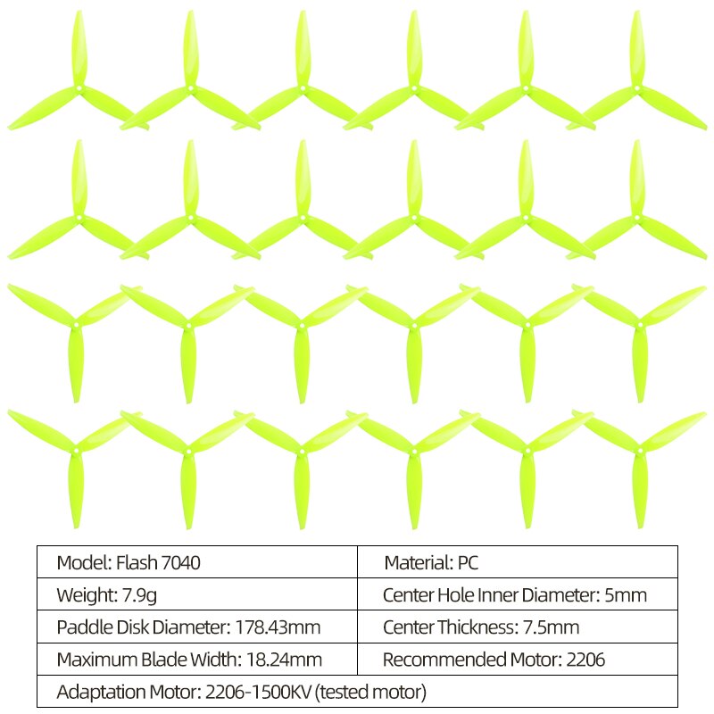 2/6/12Pairs Gemfan Flash 7040 Propeller - 7inch 3-Blade 7X4X3 CW CCW Props For FPV RC Drone Racing Freestyle Long Range Quadcopter 8 2/6/12Pairs Gemfan Flash 7040 Propeller - 7inch 3-Blade 7X4X3 CW CCW Props For FPV RC Drone Racing Freestyle Long Range Quadcopter - Image 8
