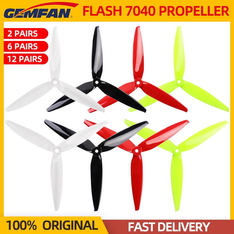 2/6/12Pairs Gemfan Flash 7040 Propeller - 7inch 3-Blade 7X4X3 CW CCW Props For FPV RC Drone Racing Freestyle Long Range Quadcopter 2 2/6/12Pairs Gemfan Flash 7040 Propeller - 7inch 3-Blade 7X4X3 CW CCW Props For FPV RC Drone Racing Freestyle Long Range Quadcopter - Image 2