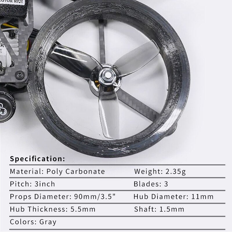 2/4/8/16 Pairs HQ HQProp DT90 Duct-T90MMX3 Propeller - 90mm 3-Blade 1.5mm PC Prop For RC FPV Drone Cinelog35 CL35 ProTek35 3.5inch 9 2/4/8/16 Pairs HQ HQProp DT90 Duct-T90MMX3 Propeller - 90mm 3-Blade 1.5mm PC Prop For RC FPV Drone Cinelog35 CL35 ProTek35 3.5inch - Image 9