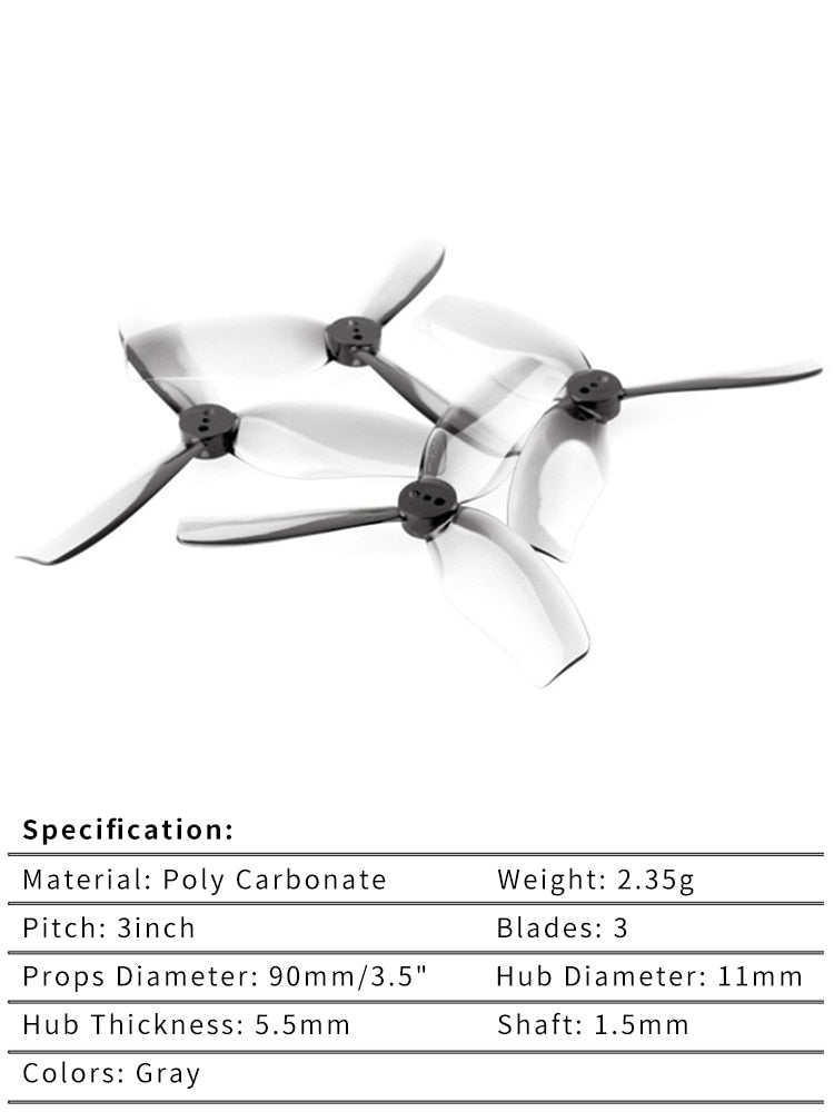 2/4/8/16 Pairs HQ HQProp DT90 Duct-T90MMX3 Propeller - 90mm 3-Blade 1.5mm PC Prop For RC FPV Drone Cinelog35 CL35 ProTek35 3.5inch 4 2/4/8/16 Pairs HQ HQProp DT90 Duct-T90MMX3 Propeller - 90mm 3-Blade 1.5mm PC Prop For RC FPV Drone Cinelog35 CL35 ProTek35 3.5inch - Image 4