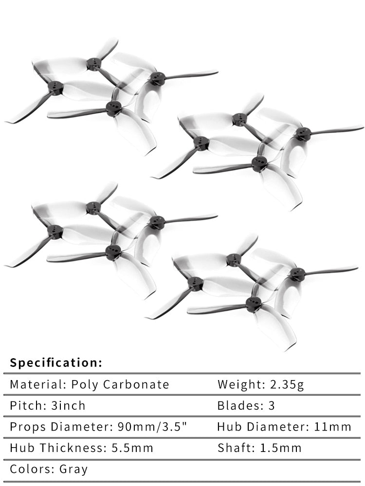 2/4/8/16 Pairs HQ HQProp DT90 Duct-T90MMX3 Propeller - 90mm 3-Blade 1.5mm PC Prop For RC FPV Drone Cinelog35 CL35 ProTek35 3.5inch 5 2/4/8/16 Pairs HQ HQProp DT90 Duct-T90MMX3 Propeller - 90mm 3-Blade 1.5mm PC Prop For RC FPV Drone Cinelog35 CL35 ProTek35 3.5inch - Image 5