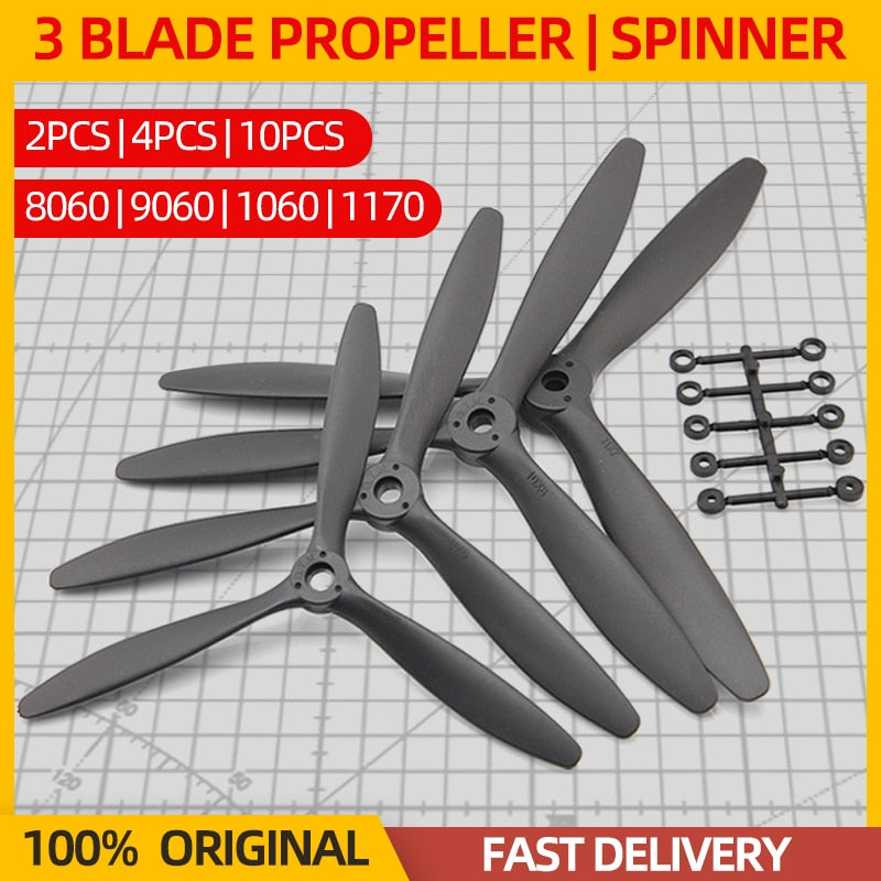 1/2/4/10PCS Drone Propellers 8060 9060 1060 1170 Efficient 3 Blades CW Propeller Spinner 3-Blade Prop RC FPV Airplane Wholesale 3 1/2/4/10PCS Drone Propellers 8060 9060 1060 1170 Efficient 3 Blades CW Propeller Spinner 3-Blade Prop RC FPV Airplane Wholesale - صورة 1/2/4/10PCS Drone Propellers 8060 9060 1060 1170 Efficient 3 Blades CW Propeller Spinner 3-Blade Prop RC FPV Airplane Wholesale - صورة 3