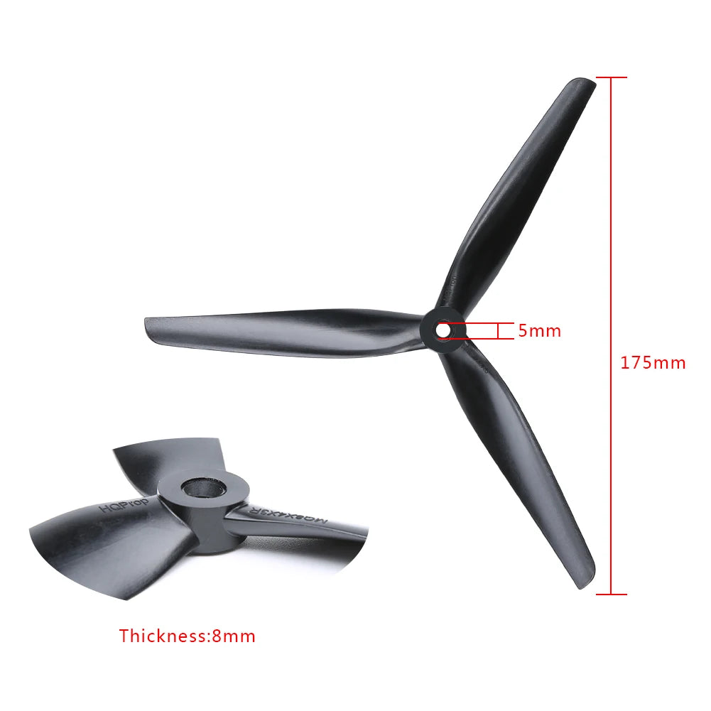 4pcs/2pairs HQ 8X4X3 8040 8inch CW CCW 3 blade/tri-blade Propeller prop for FPV parts 5 4pcs/2pairs HQ 8X4X3 8040 8inch CW CCW 3 blade/tri-blade Propeller prop for FPV parts - Image 5