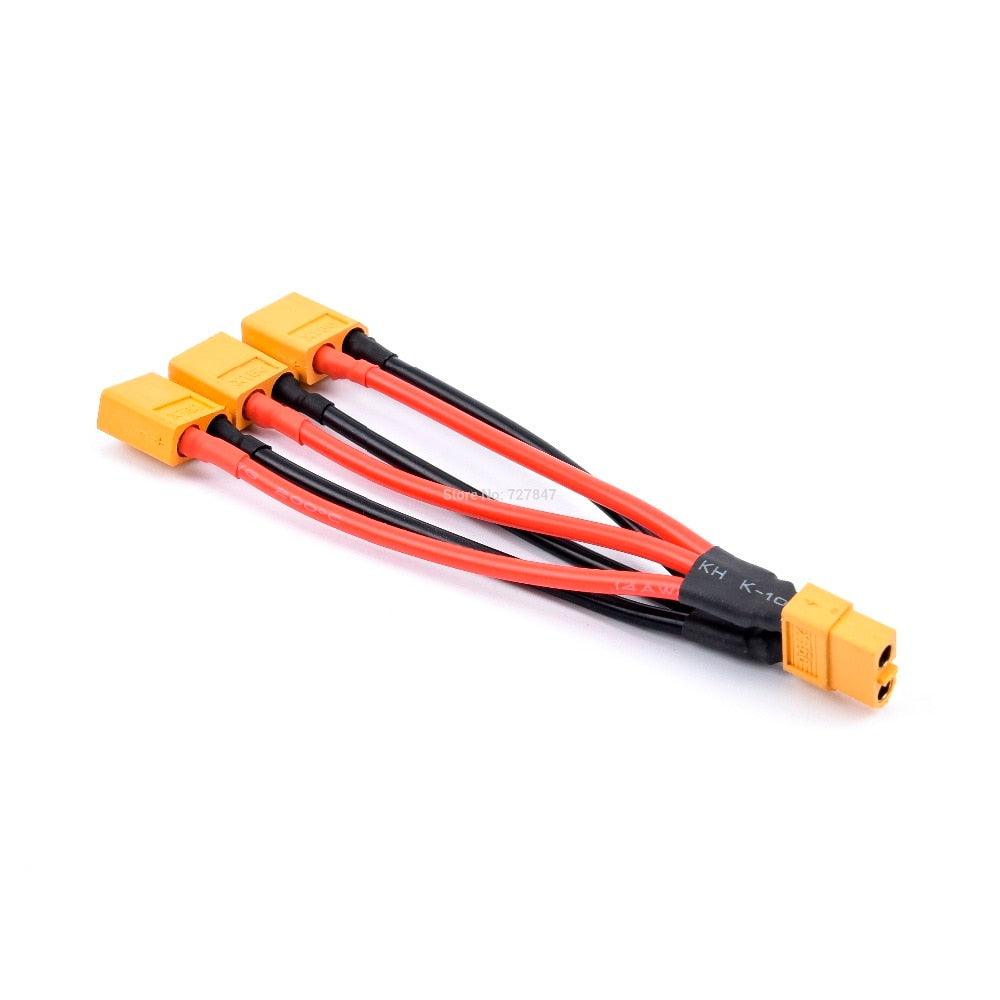 XT60 Parallel Drone Battery Connector - Male/Female Cable Dual Extension Y Splitter/ 3-Way 14AWG Silicone Wire for RC Battery Motor FPV Drone Accessories - Image 6