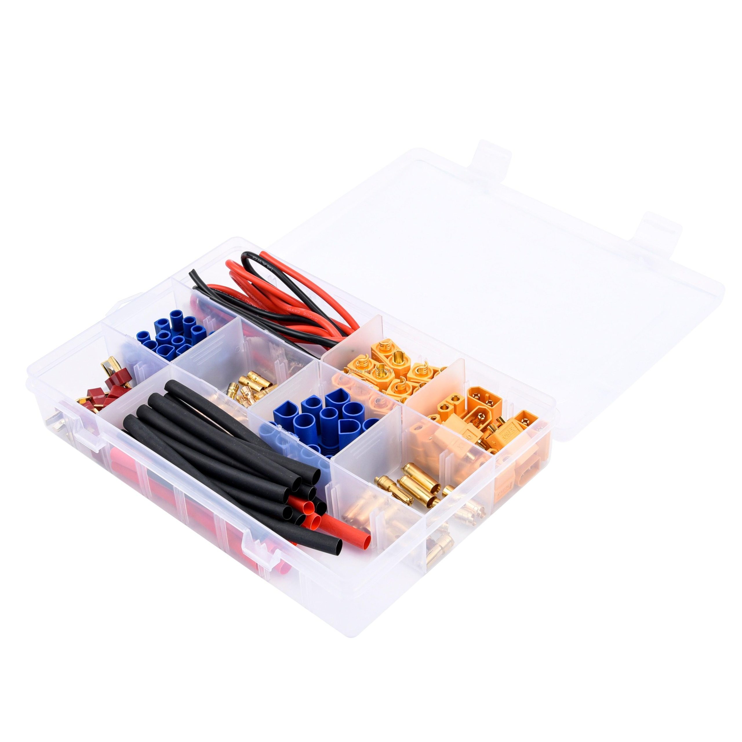 76pcs T-Plug / XT60 / XT90 / EC3 /EC5 Male &Female Plug Adapter Connectors Silicone Wire and Shrink Tubing Kit for RC Car /Frame - Image 5