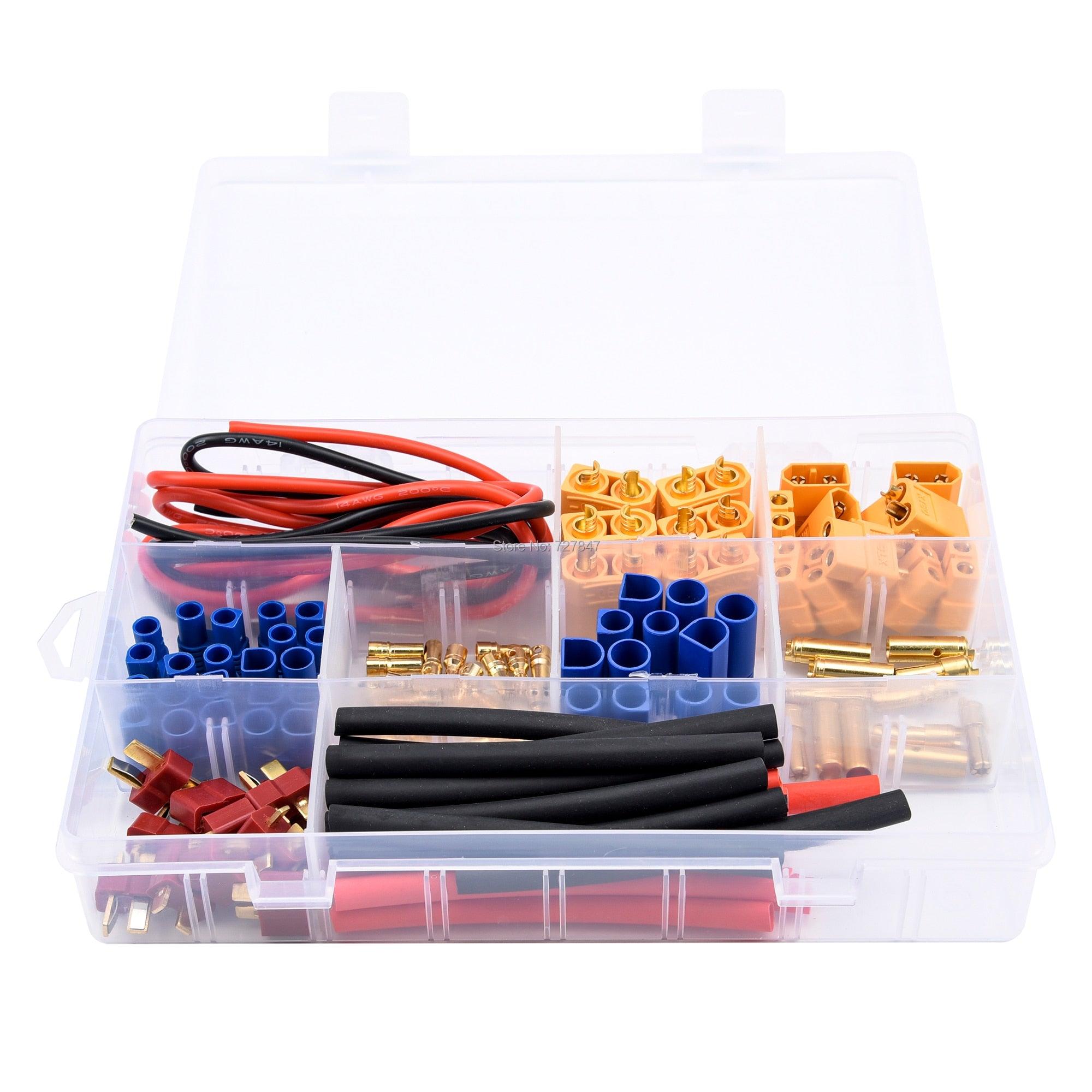 76pcs T-Plug / XT60 / XT90 / EC3 /EC5 Male &Female Plug Adapter Connectors Silicone Wire and Shrink Tubing Kit for RC Car /Frame - Image 4