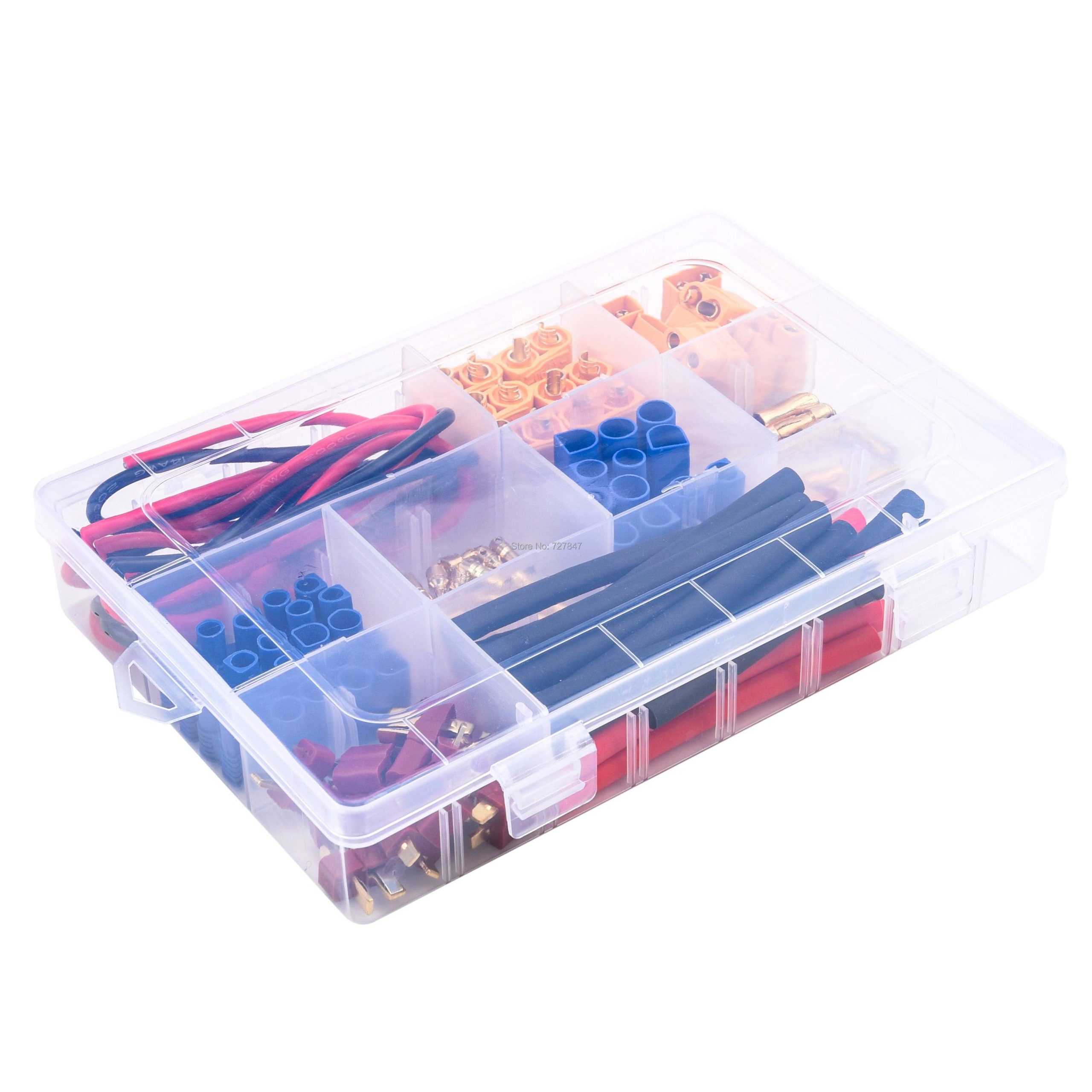 76pcs T-Plug / XT60 / XT90 / EC3 /EC5 Male &Female Plug Adapter Connectors Silicone Wire and Shrink Tubing Kit for RC Car /Frame - Image 3