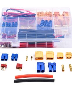76pcs T-Plug / XT60 / XT90 / EC3 /EC5 Male &Female Plug Adapter Connectors Silicone Wire and Shrink Tubing Kit for RC Car /Frame