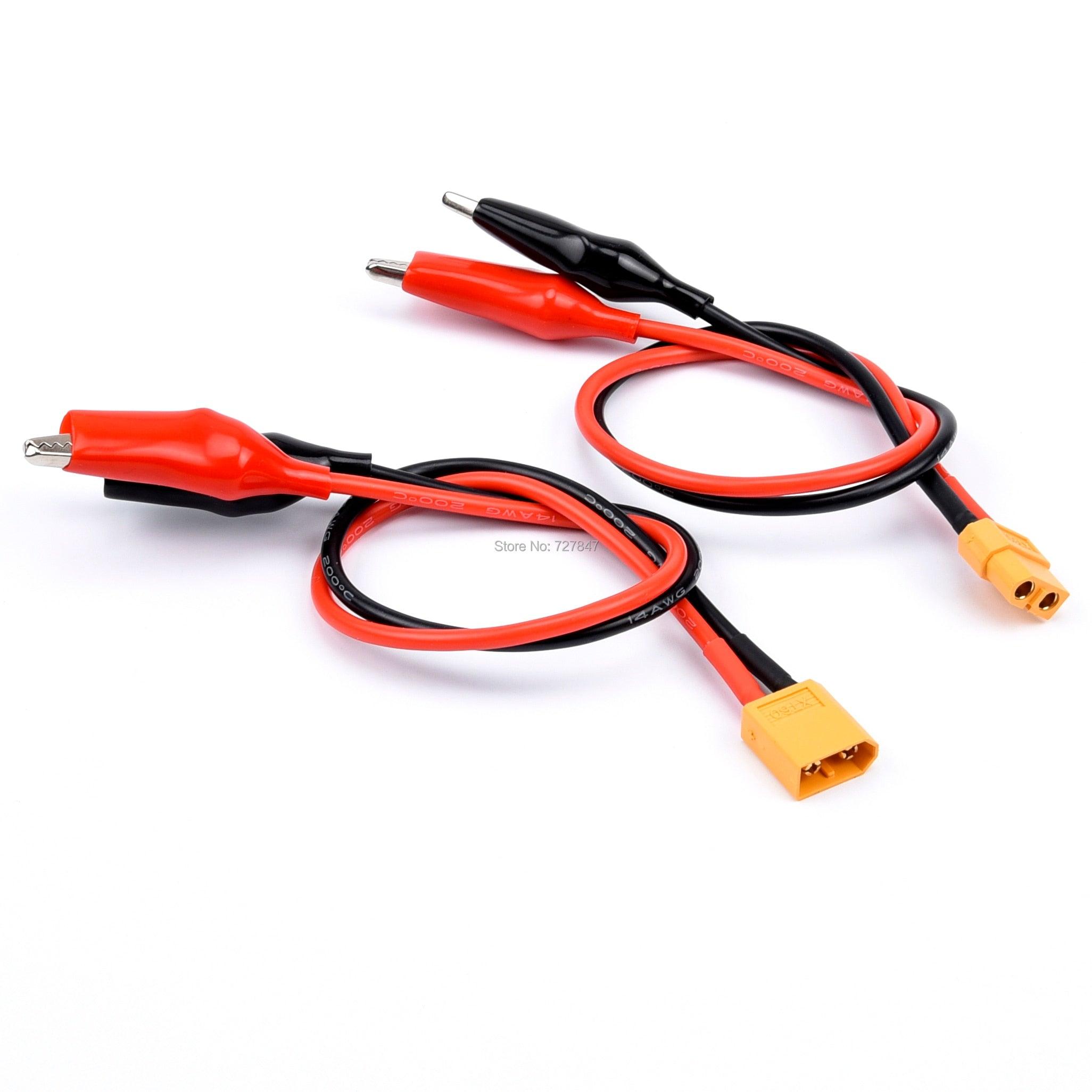 FPV Drone Charger Cable - Universal Charger Cable XT60 Male / Female to Crocodile Clip Conector Plug 14Awg Wire Cable