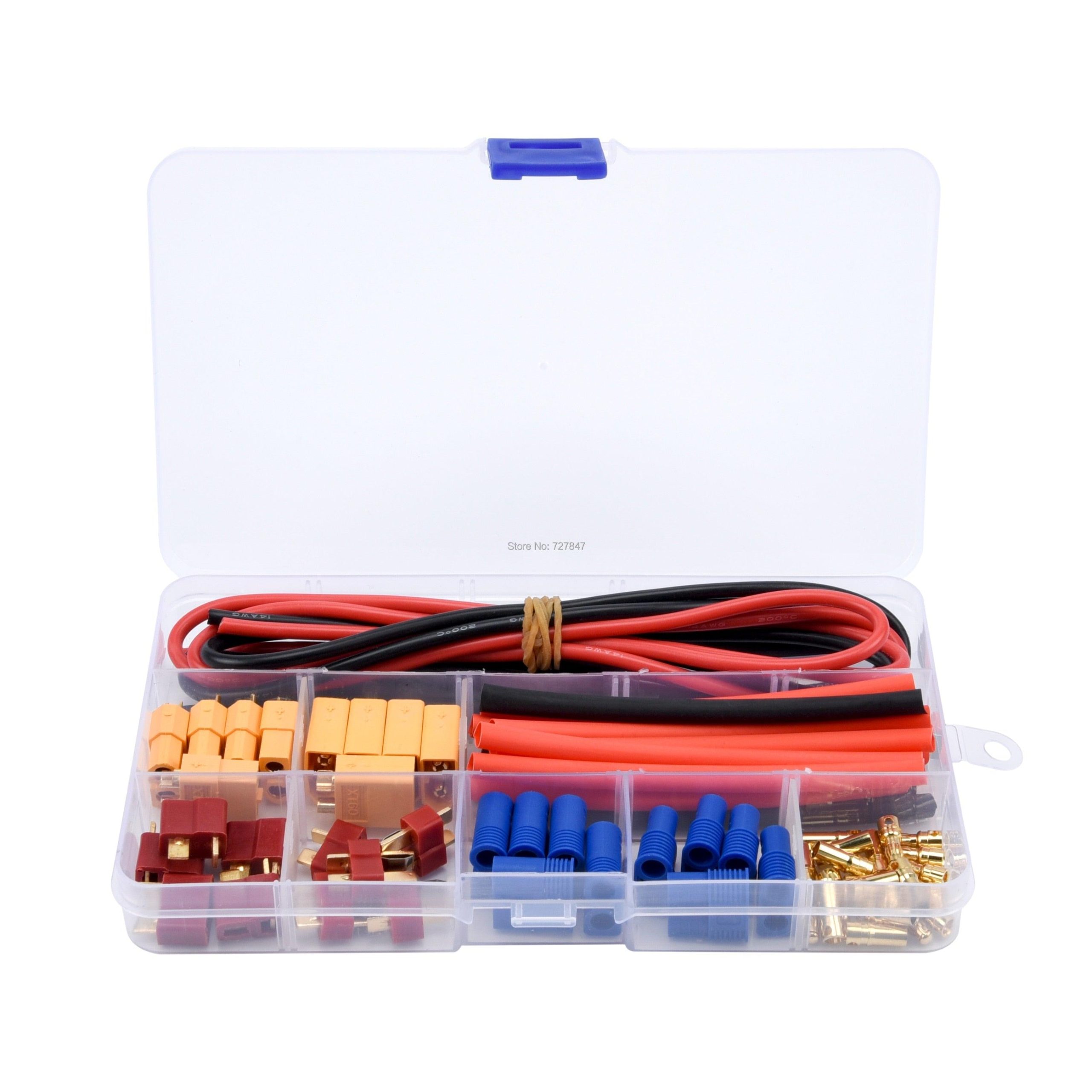 Drone Battery Connector - Deans T Plug EC3 XT60 Male / Female Connector 14AWG Silicone Wire Heat Shrink Tubes for RC FPV Drone Car Lipo Battery 4 Drone Battery Connector - Deans T Plug EC3 XT60 Male / Female Connector 14AWG Silicone Wire Heat Shrink Tubes for RC FPV Drone Car Lipo Battery — изображение 4