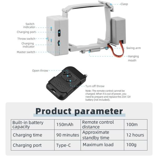 Drone Airdrop Air Drop System for FIMI X8 SE 2020/X8 SE Mini Fishing Bait Wedding Ring Gift Deliver Life Rescue Throw Thrower 6 Drone Airdrop Air Drop System for FIMI X8 SE 2020/X8 SE Mini Fishing Bait Wedding Ring Gift Deliver Life Rescue Throw Thrower — изображение 6