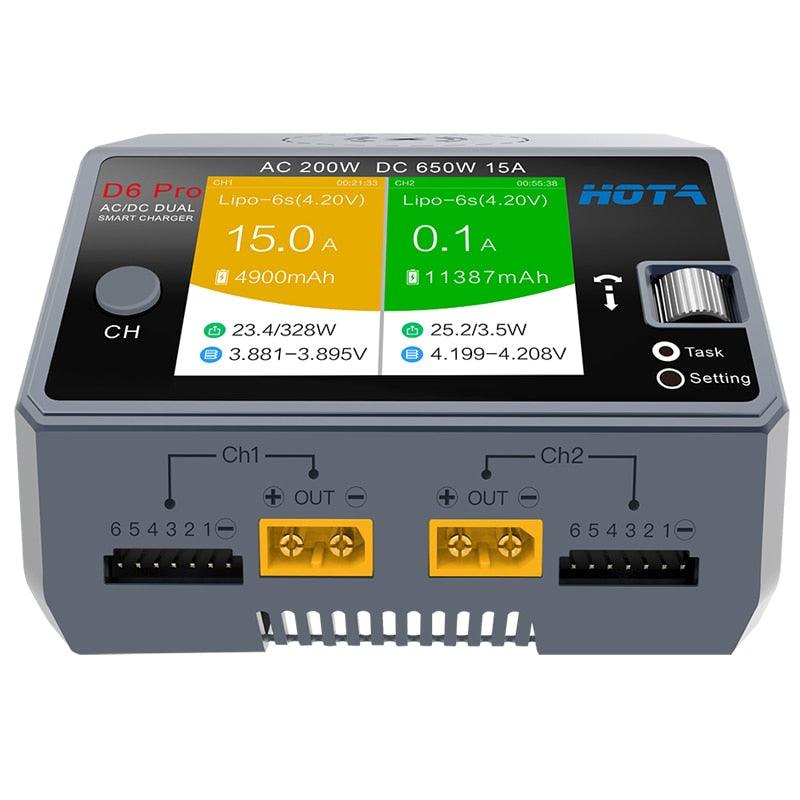 HOTA D6 Duo Pro Battery Charger iPhone Samsung w/Wireless Cellphone Charging, Support AC 200W/DC 650W Input for Lipo LiIon NiMH 8 HOTA D6 Duo Pro Battery Charger iPhone Samsung w/Wireless Cellphone Charging, Support AC 200W/DC 650W Input for Lipo LiIon NiMH - صورة HOTA D6 Duo Pro Battery Charger iPhone Samsung w/Wireless Cellphone Charging, Support AC 200W/DC 650W Input for Lipo LiIon NiMH - صورة 8