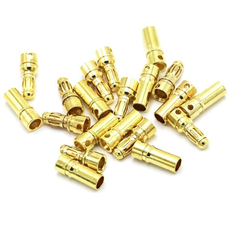 20 / 40pcs 3.5mm Gold Bullet Banana Connector Plug For RC ESC Battery Motor RC Drone Airplane Cat Boat (10/20 pair) 2 20 / 40pcs 3.5mm Gold Bullet Banana Connector Plug For RC ESC Battery Motor RC Drone Airplane Cat Boat (10/20 pair) - Image 2