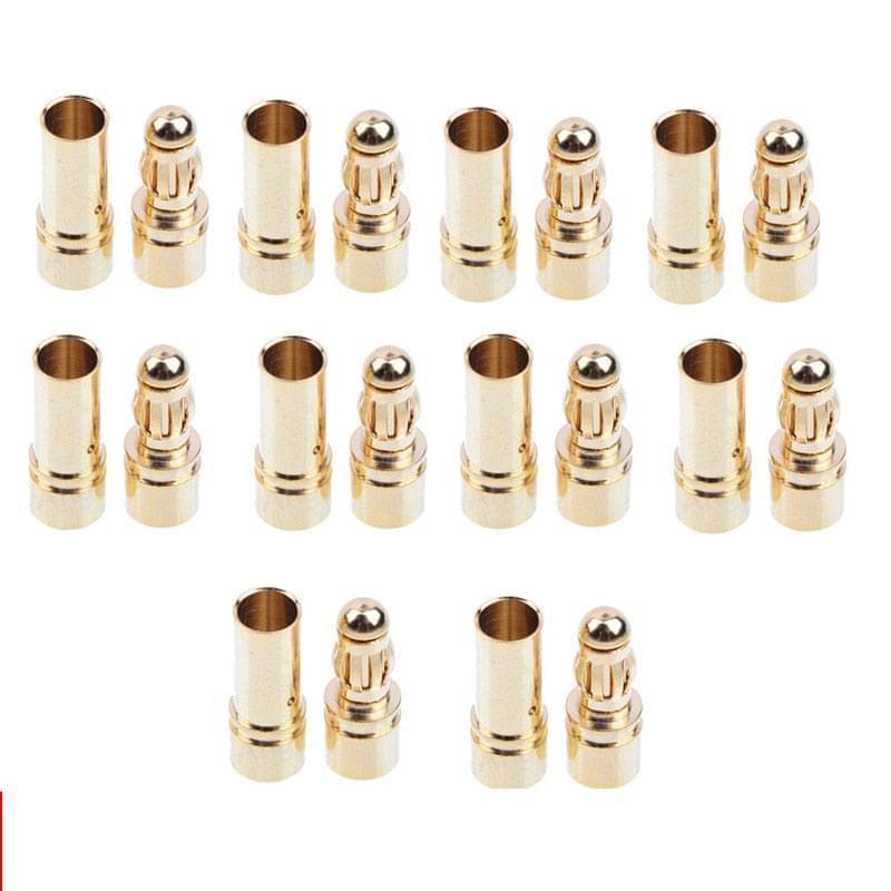 20 / 40pcs 3.5mm Gold Bullet Banana Connector Plug For RC ESC Battery Motor RC Drone Airplane Cat Boat (10/20 pair) 1 20 / 40pcs 3.5mm Gold Bullet Banana Connector Plug For RC ESC Battery Motor RC Drone Airplane Cat Boat (10/20 pair)