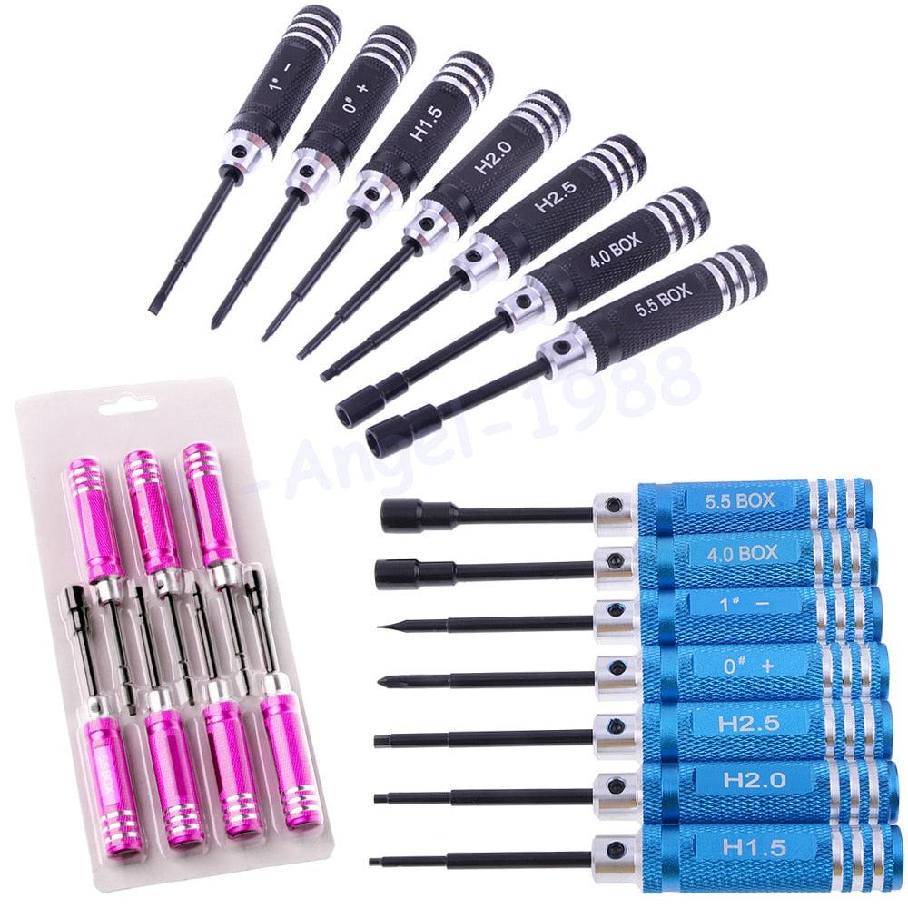Hex 7pcs screw driver tool kit For RC helicopter Car BK Red blue black for Rc Toys Rc Drone