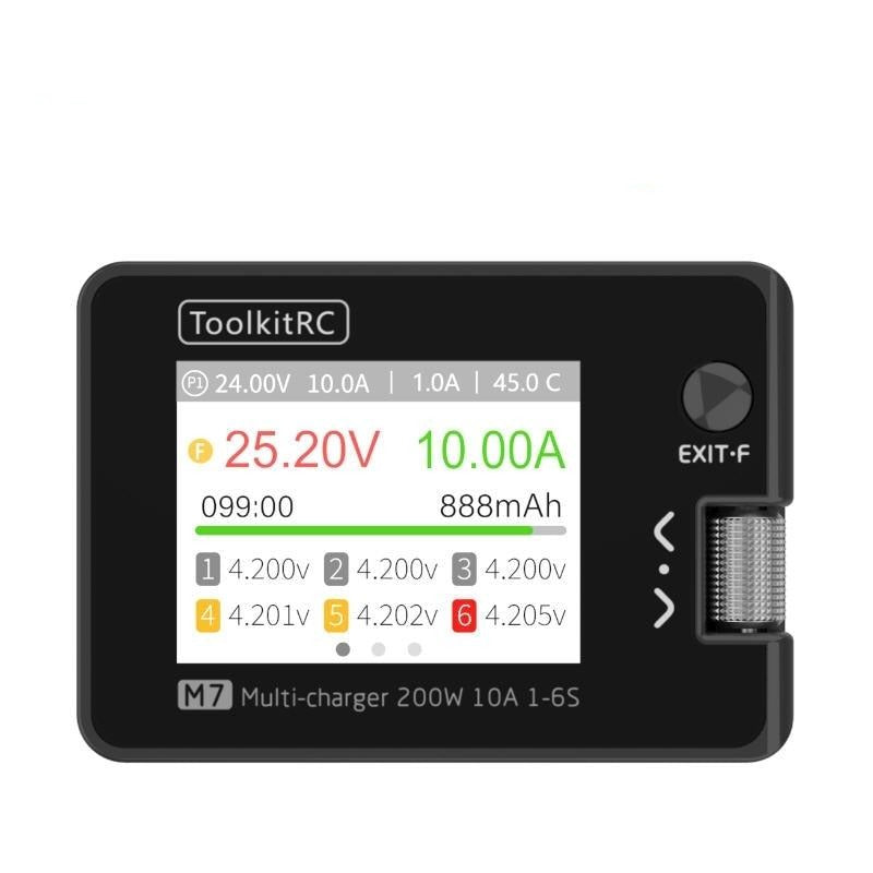 ToolkitRC M7 Charger - 200W 10A DC Balance Charger Discharger for 1-6S Lipo Battery With Voltage Servo Checker ESC Receiver Signal Tester 1 ToolkitRC M7 Charger - 200W 10A DC Balance Charger Discharger for 1-6S Lipo Battery With Voltage Servo Checker ESC Receiver Signal Tester