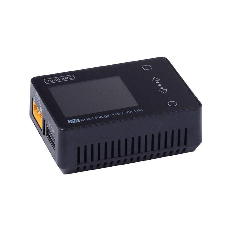 ToolkitRC M6 Charger - DC 150W 10A LCD 2S - 6S Lipo Battery Smart Balance Charger Discharger For Fpv RC Racing Drone Model Spare Part — изображение 5