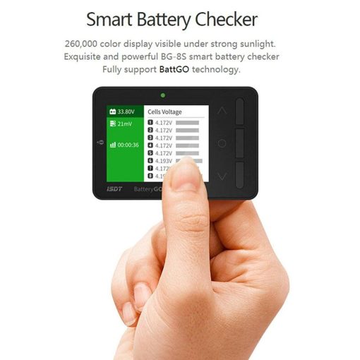 ISDT BG-8S - Smart Battery Checker With Color Display or Checker Balancer Receiver Signal Tester Quick Drone Charger 3 ISDT BG-8S - Smart Battery Checker With Color Display or Checker Balancer Receiver Signal Tester Quick Drone Charger - صورة ISDT BG-8S - Smart Battery Checker With Color Display or Checker Balancer Receiver Signal Tester Quick Drone Charger - صورة 3