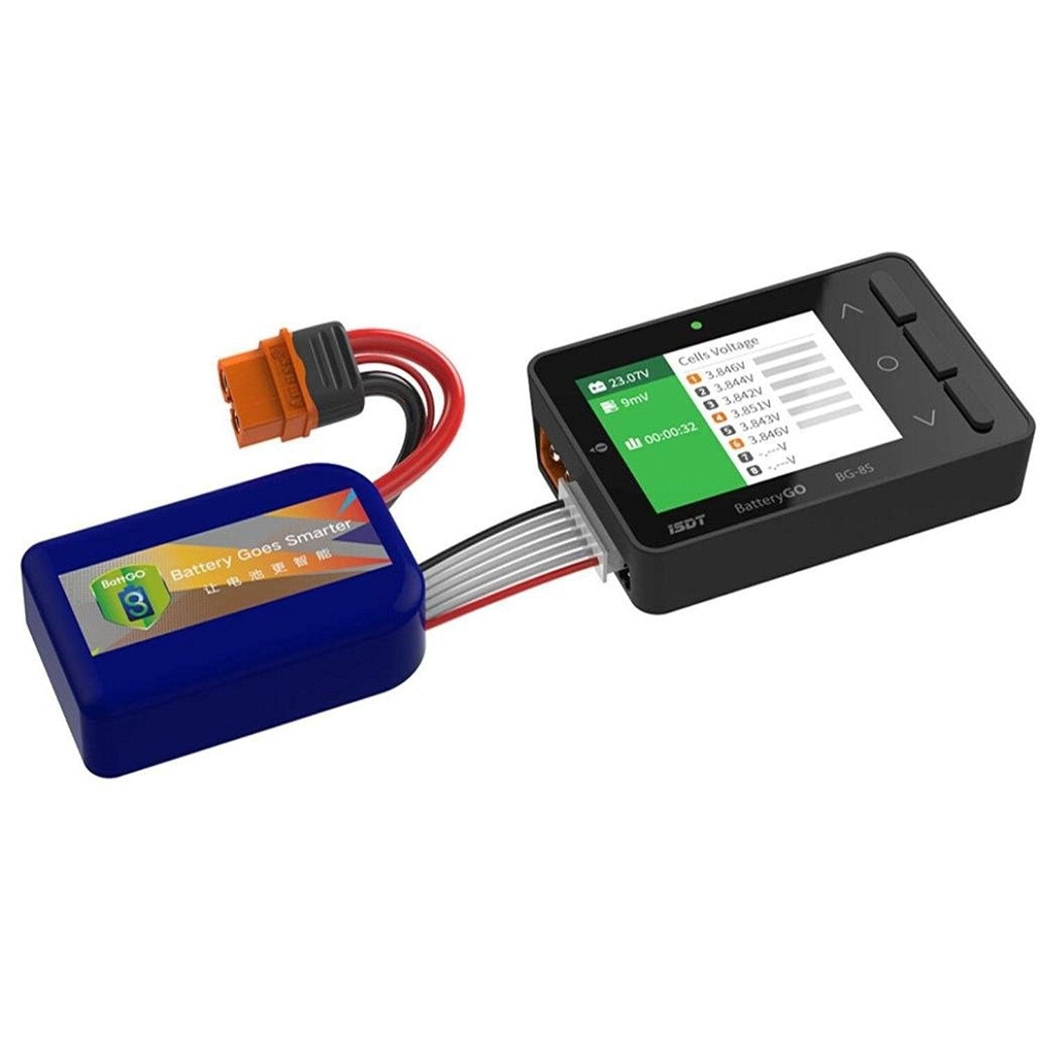 ISDT BG-8S - Smart Battery Checker With Color Display or Checker Balancer Receiver Signal Tester Quick Drone Charger