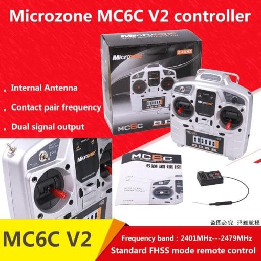 MicroZone MC6C V2 - 2.4G 6CH controller transmitter receiver radio system for RC airplane drone multirotor helicopter car boat — изображение 3