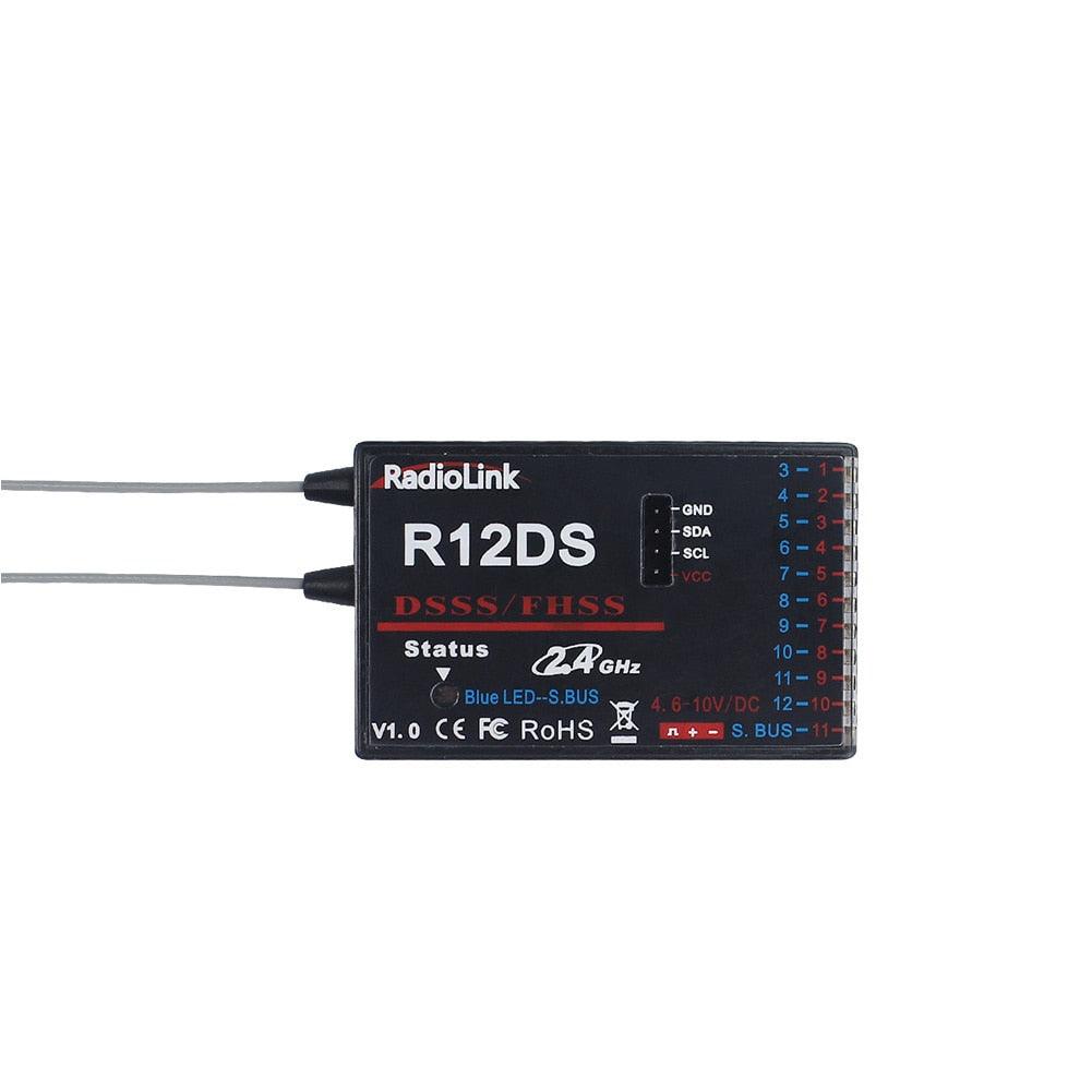 RadioLink AT10 II - 2.4Ghz 12CH RC Transmitter with R12DS Receiver PRM-01 Voltage Return Module Battery for RC Quadcopter - Image 8