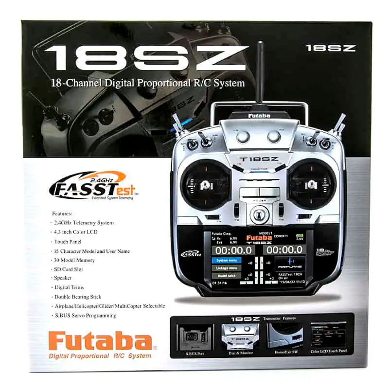 Futaba 18SZ 2.4GHZ 18CH Transmitter -  HVGA 4.3 inch Full Color LCD Touch Screen Air Telemetry Radio System - Image 3