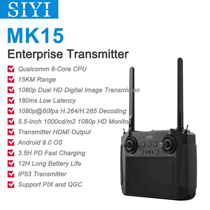 SIYI MK15 Transmitter - Mini Handheld Radio System Transmitter FPV Drone Remote Control 15KM 1080P  5.5-Inch HB Screen Android OS 2G RAM 16G ROM — изображение 9