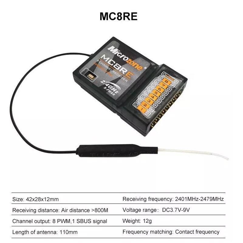 Microzone MC8B 2.4G 8CH Remote Control Transmitter & MC8RE/ MC9002 Receiver Radio System For RC Aircraft Fixed-wing Helicopter - Image 6