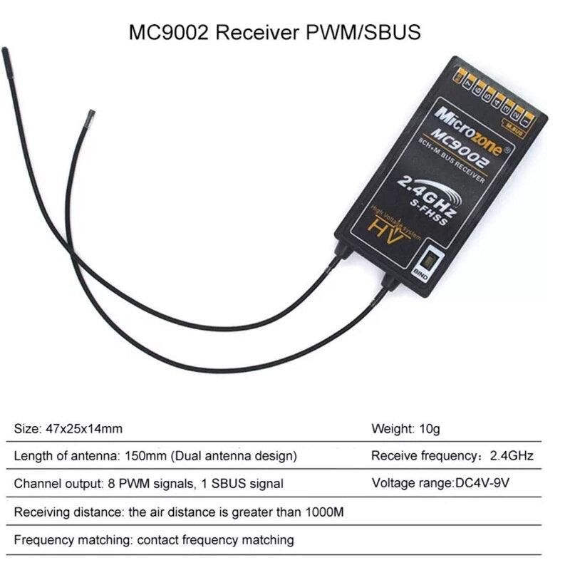 Microzone MC8B 2.4G 8CH Remote Control Transmitter & MC8RE/ MC9002 Receiver Radio System For RC Aircraft Fixed-wing Helicopter - Image 4