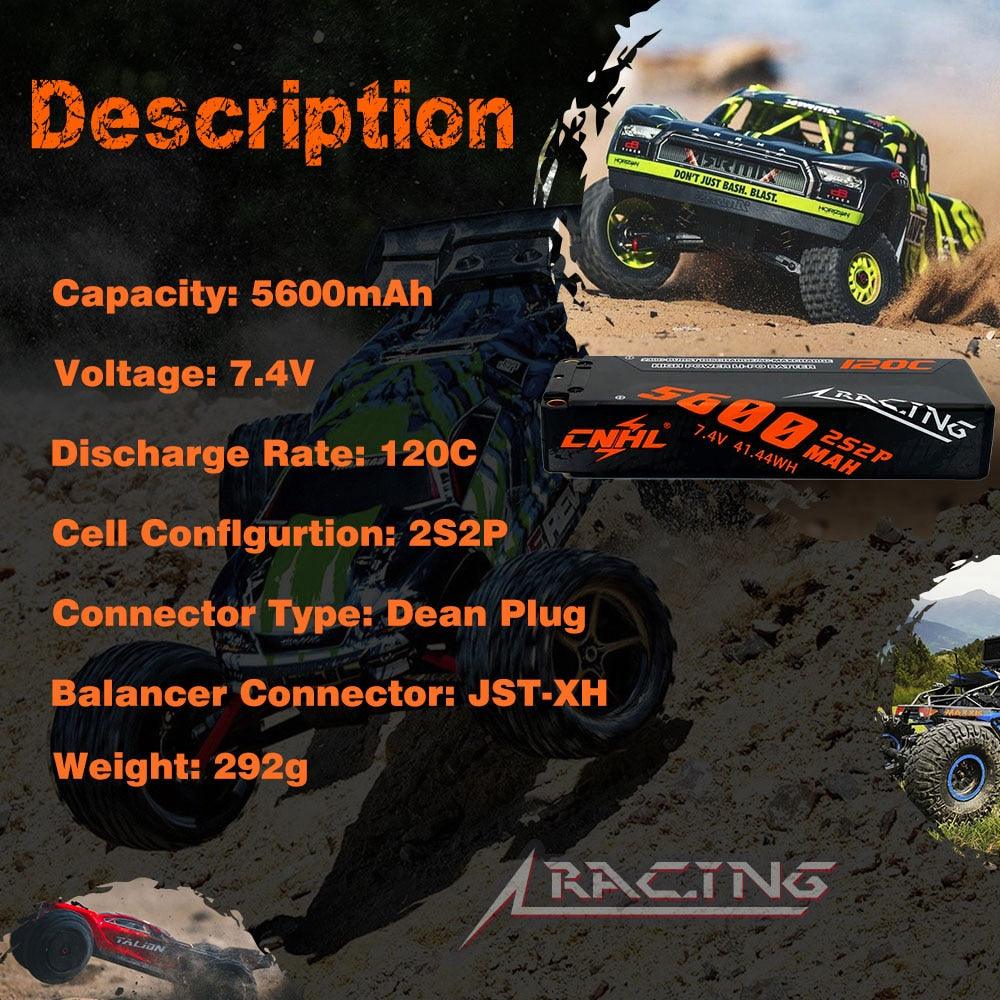 CNHL 7.4V 5600mAh Lipo 2S Battery for FPV Drone - 120C Hard Case With Deans T EC5 Plug For RC Car Airplane Tank Boat Vehicle Rally Trucks Buggy 4 CNHL 7.4V 5600mAh Lipo 2S Battery for FPV Drone - 120C Hard Case With Deans T EC5 Plug For RC Car Airplane Tank Boat Vehicle Rally Trucks Buggy - Image 4