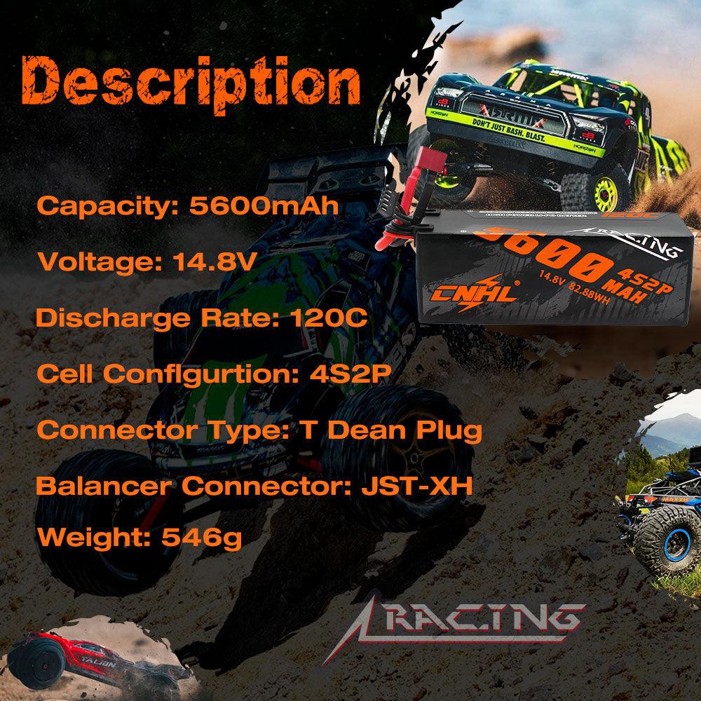 CNHL 14.8V 5600mAh Lipo 4S Battery for FPV Drone - 120C Racing Series Hard Case With Deans Plug For RC Car Rally Truck Buggy Rally Off-Road Boat 7 CNHL 14.8V 5600mAh Lipo 4S Battery for FPV Drone - 120C Racing Series Hard Case With Deans Plug For RC Car Rally Truck Buggy Rally Off-Road Boat - Image 7