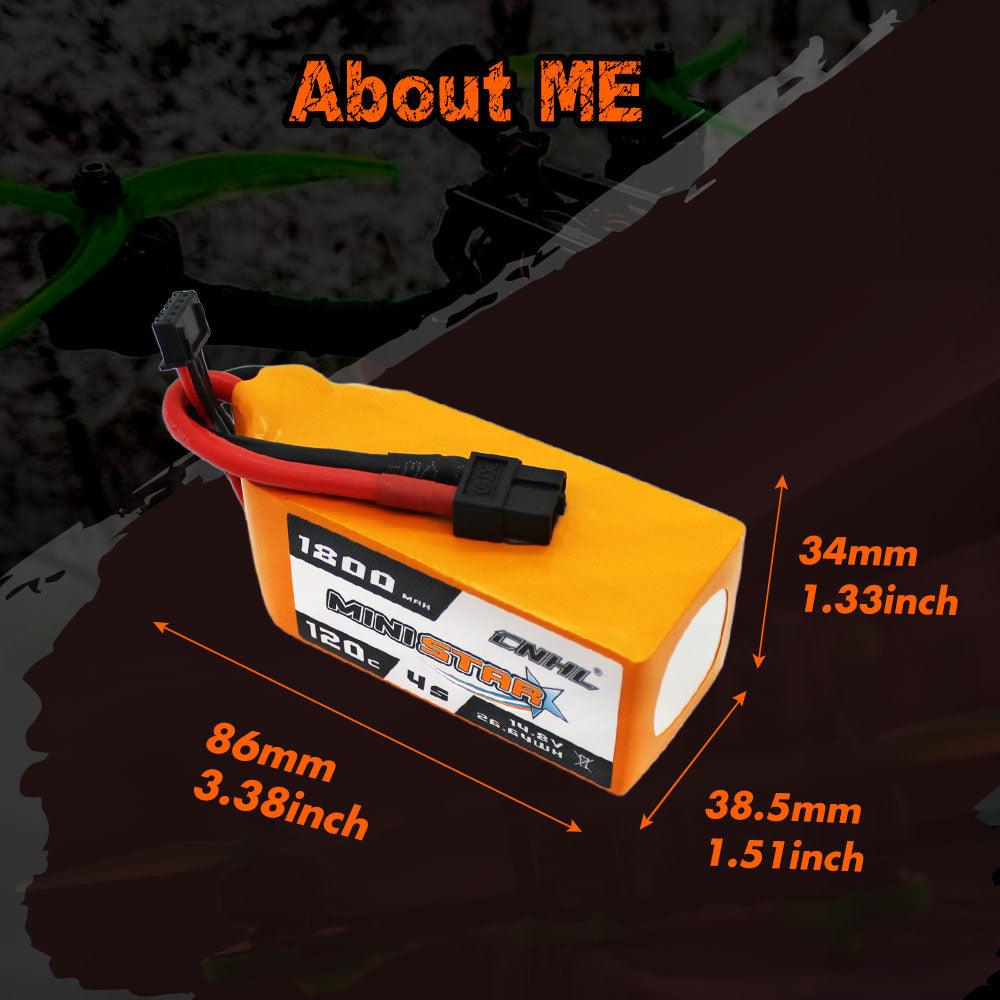 4PCS CNHL 4S 14.8V Lipo Battery for FPV Drone - 1300mAh 1500mAh 1800mAh 120C MiniStar With XT60 Plug For RC FPV Boat Quadcopter Airplane Drone 7 4PCS CNHL 4S 14.8V Lipo Battery for FPV Drone - 1300mAh 1500mAh 1800mAh 120C MiniStar With XT60 Plug For RC FPV Boat Quadcopter Airplane Drone — изображение 7
