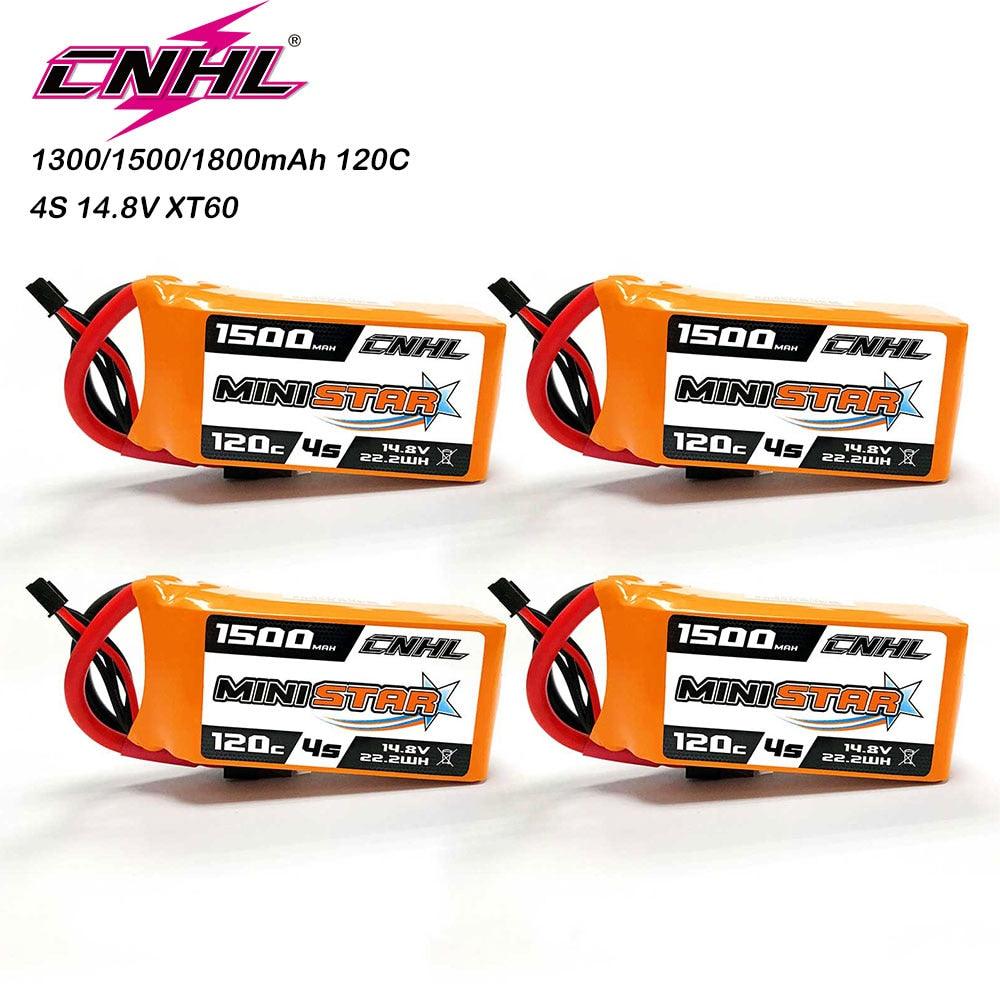 4PCS CNHL 4S 14.8V Lipo Battery for FPV Drone - 1300mAh 1500mAh 1800mAh 120C MiniStar With XT60 Plug For RC FPV Boat Quadcopter Airplane Drone 2 4PCS CNHL 4S 14.8V Lipo Battery for FPV Drone - 1300mAh 1500mAh 1800mAh 120C MiniStar With XT60 Plug For RC FPV Boat Quadcopter Airplane Drone — изображение 2