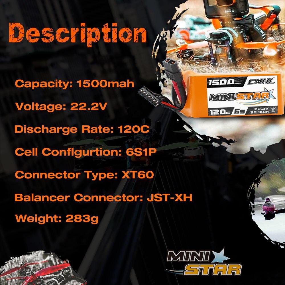 2PCS CNHL 6S 22.2V Lipo Battery For RC FPV Drone 1300mAh 1500mAh 1800mAh 120C With XT60 Plug Quadcopter Helicopter Airplane 5 2PCS CNHL 6S 22.2V Lipo Battery For RC FPV Drone 1300mAh 1500mAh 1800mAh 120C With XT60 Plug Quadcopter Helicopter Airplane — изображение 5