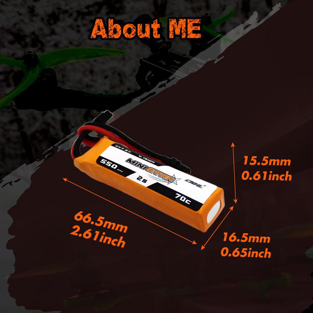 6PCS CNHL 2S 3S 4S 7.6V 11.4V 15.2V 550mAh Lipo Battery for FPV Drone - 70C MiniStar HV With XT30 Plug For RC FPV Racing Drone Drone Airplane 9 6PCS CNHL 2S 3S 4S 7.6V 11.4V 15.2V 550mAh Lipo Battery for FPV Drone - 70C MiniStar HV With XT30 Plug For RC FPV Racing Drone Drone Airplane — изображение 9