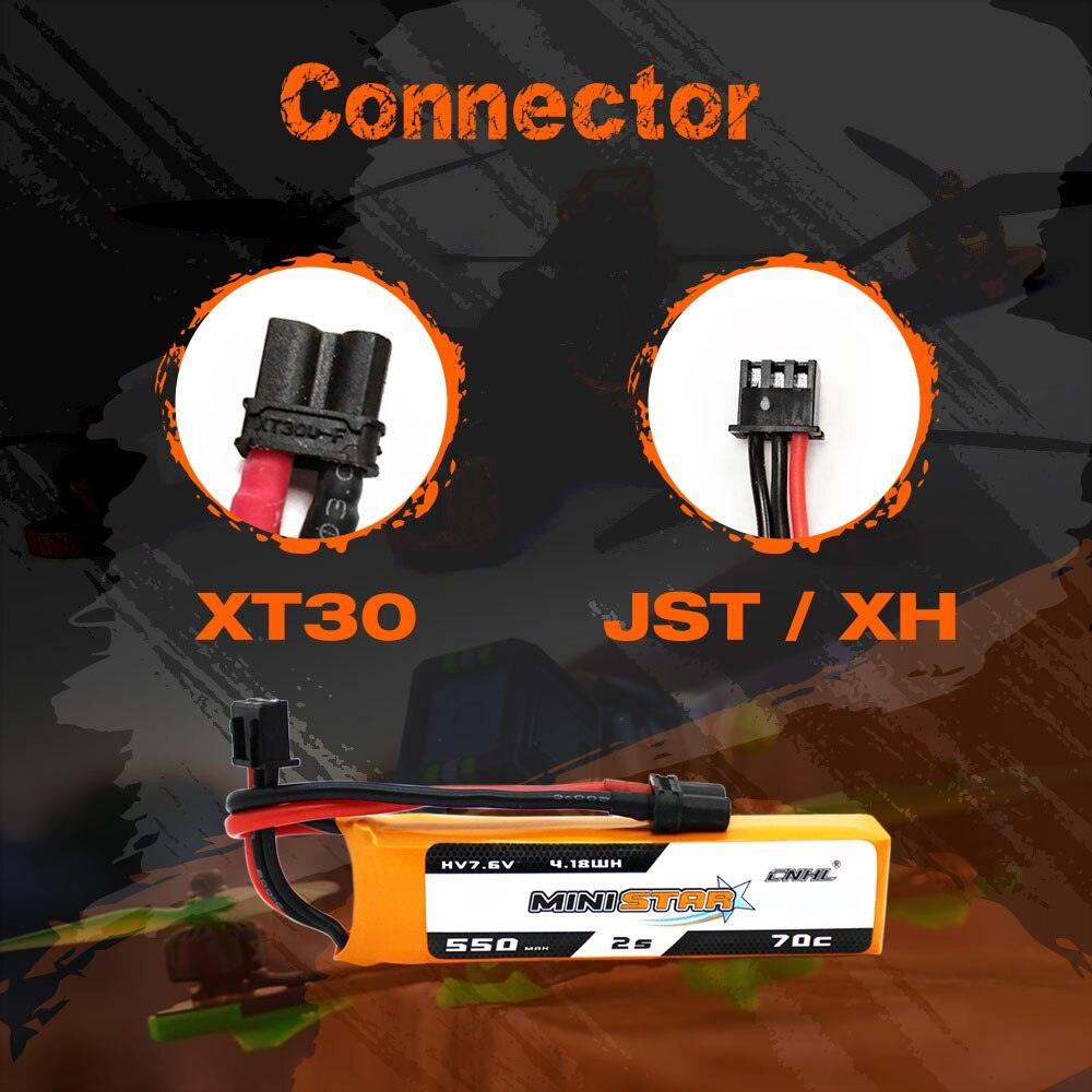 6PCS CNHL 2S 3S 4S 7.6V 11.4V 15.2V 550mAh Lipo Battery for FPV Drone - 70C MiniStar HV With XT30 Plug For RC FPV Racing Drone Drone Airplane 7 6PCS CNHL 2S 3S 4S 7.6V 11.4V 15.2V 550mAh Lipo Battery for FPV Drone - 70C MiniStar HV With XT30 Plug For RC FPV Racing Drone Drone Airplane — изображение 7